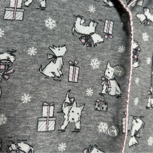 Laura Ashley Scottie Dog Pajama Set Long Sleeve Top and Pants Size Small Holiday - Picture 6 of 11